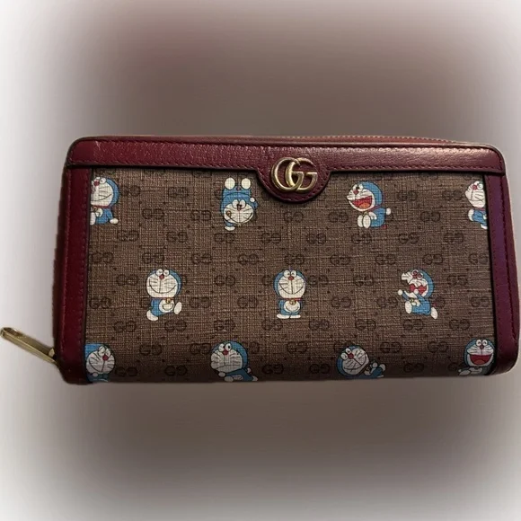 COA Gucci x Doraemon Zip Around Long Wallet - Picture 2 of 12